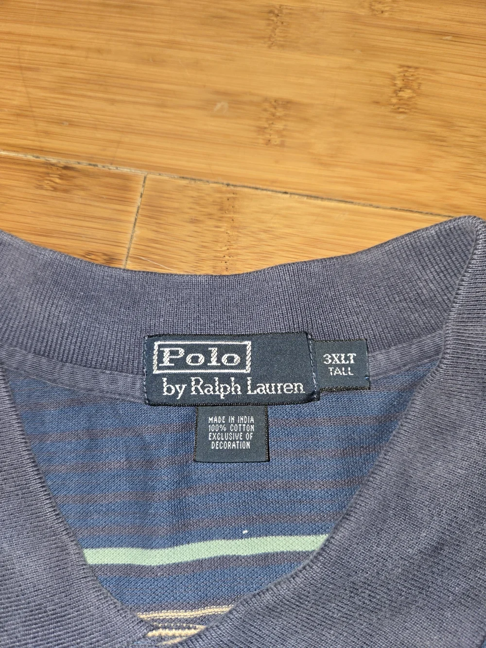 Polo by Ralph Lauren Navy Stripe 3XLT Big & Tall Cotton Classic Fit Golf Polo